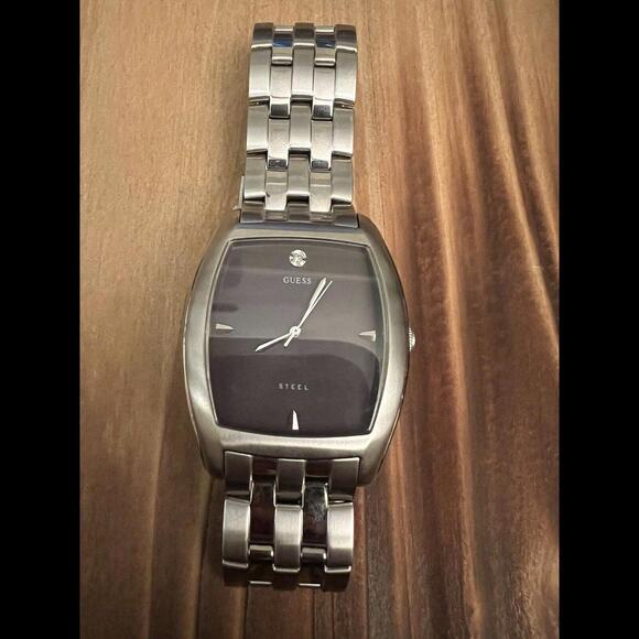 Guess Other - Guess Steel Men’s Watch New Battery Dark Gray Dial